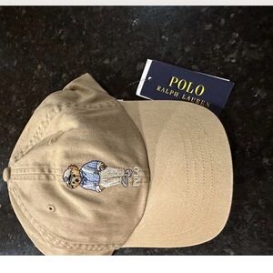 Polo by Ralph Lauren Beige Cap with Embroidered Bear, last of its kind